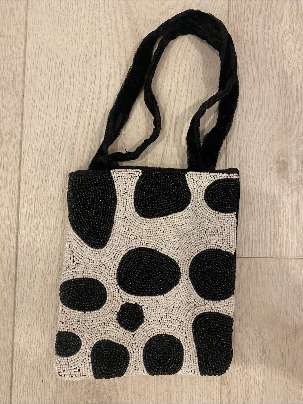Black & White Beaded Mini evening Bag